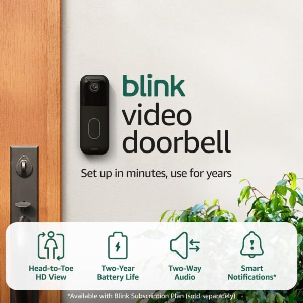 61-so6myJUL._AC_SL1000_ All-new Blink Video Doorbell + Outdoor 4 XR– Wireless smart security cameras, two-year battery life, go up to 400 feet from your home with extended range. Sync Module XR included.